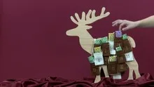 Euro bills in Advent Calendar