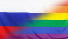 Rainbow Flag merged with Flag of Russia