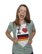 Attractive Woman With German Fan T-Shirt