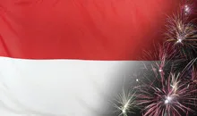 Indonesia Flag Firework real fabric
