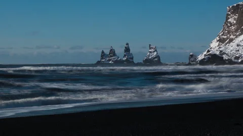 4K Time Lapse Reynisdrangar Cliffs Tide
