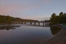 Canadian lake at sunset