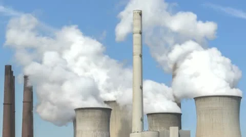 Power Plant With Huge Cooling Towers