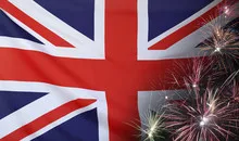 United Kingdom Flag Firework real fabric