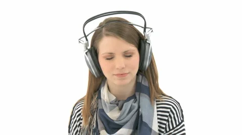 Woman Listens To Music