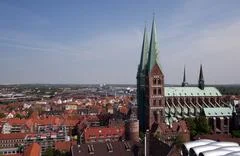Aerial View Luebeck Marien-Church