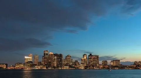 Time Lapse Boston Skyline Night