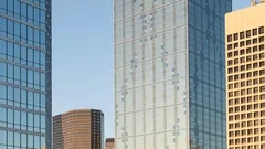 Timelapse Close Up Tilt Down Dallas Skyscraper Sunset
