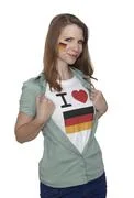 Attractive Woman With German Fan T-Shirt