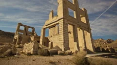 4K Time Lapse Tilt Shot Abandoned Building Ghost Town