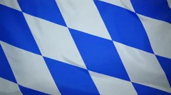 Slowmotion Real Textile Flag Of Bavaria