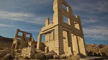 4K Time lapse tilt shot abandoned building ghost town