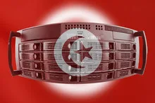 Server Country Concept with Flag of Tunesia