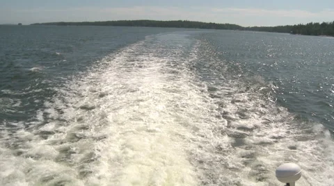 Water Wake Of Small Passenger Boat