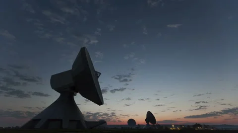 4K Time Lapse Parabolic Antenna Sunrise