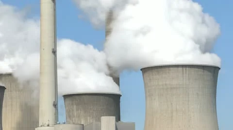 Power Plant With Huge Cooling Towers