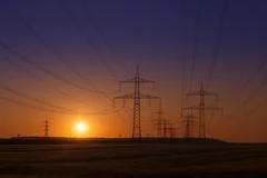 Sunset With Wind Turbines