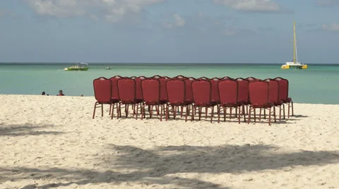 Time Lapse Setting Of Chairs On A Beach