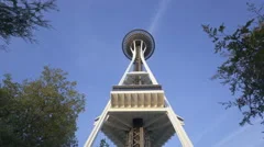 Time Lapse Zoom In Of Seattle Space Needle Night