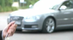 Luxury Sedan Car Keys Handing Over