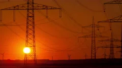 4K Sunset Time Lapse Electric Poles