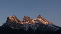 4K Time Lapse Close Up 3 Sisters Mountains Sunset Canmore