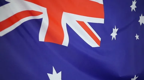 Slowmotion Real Textile Flag Of Australia