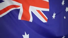 Slowmotion Real Textile Flag Of Australia