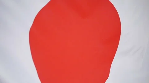 Slowmotion Real Textile Flag Of Japan
