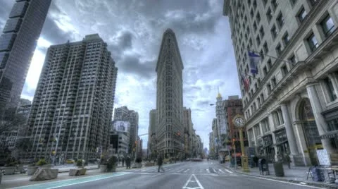 Hdr Timelapse Crossing At Flatiron Building