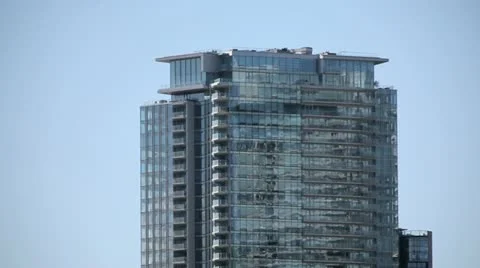 Waterplane Flyby Skyscraper