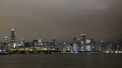 Time Lapse Zoom In Chicago Skyline Night