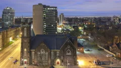 4K Time Lapse Sunrise Bloor Street United Church Toronto