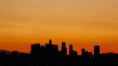 4K Time Lapse Los Angeles Skyline Sunrise