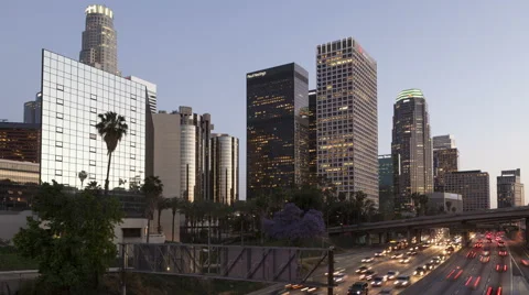 4K Time Lapse Los Angeles Downtown