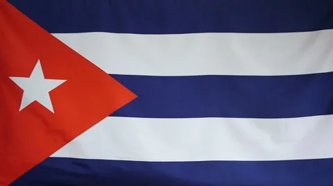 Slowmotion Real Textile Flag Of Cuba