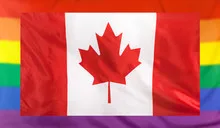 Flag of Canada and rainbow flag
