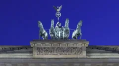 Time Lapse Close Up And Zoom Out Brandenburg Gate At Sunset, Berlin