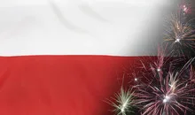 Poland Flag Firework real fabric