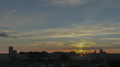 Timelapse Munich Skyline Sunset