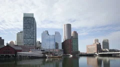 4K Time Lapse Zoom Out Boston Waterfront