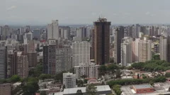 Time Lape Extreme Close Up Pan Shot Aerial View Curitiba Skyline