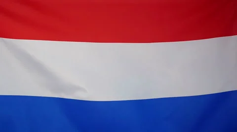 Slowmotion Real Textile Flag Of Netherlands