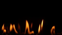 Slowmotion Fireplace Burning Close Up
