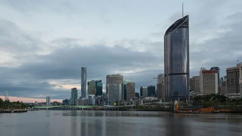 Sunrise 4K Timelapse Brisbane Skyline (Editorial)