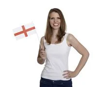 Woman Shows Flag Of England