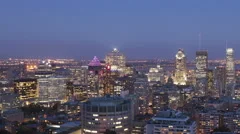 4K Time Lapse Pan Shot Montreal Twilight After Sunset