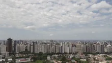4K time lape zoom out aerial view Curitiba Skyline