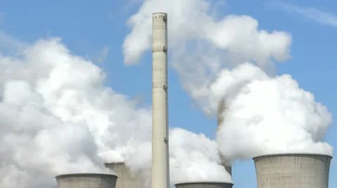 Power Plant With Huge Cooling Towers