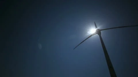 Wind Turbine With Blue Sky